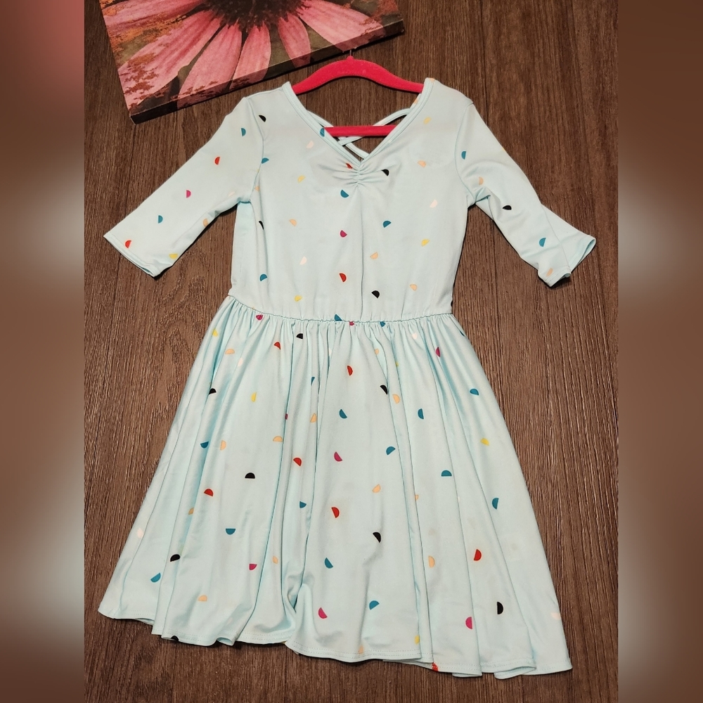 Dot Dot Smile Light Blue Dress with Multicolor Confetti